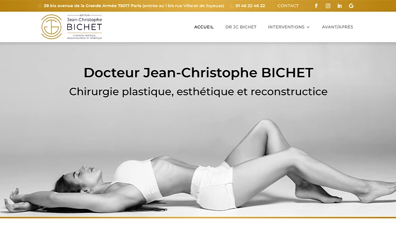 Capture d'écran du site du docteur Bichet