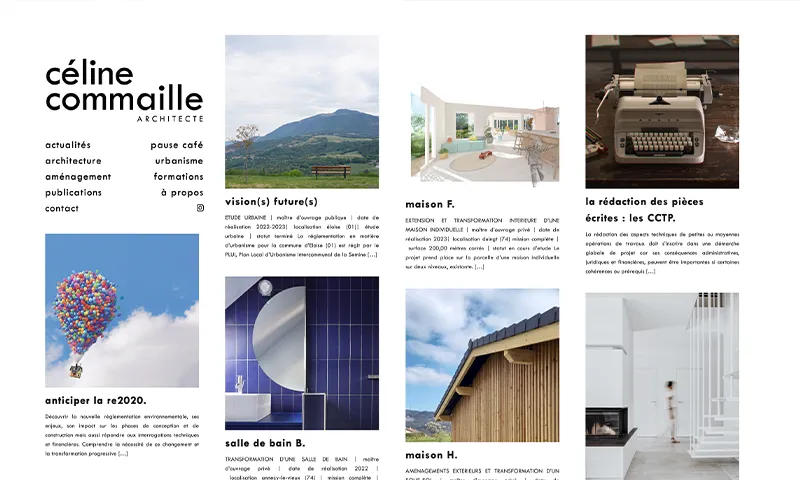 Capture d'écran du site Céline Commaille Architecte avant refonte du site