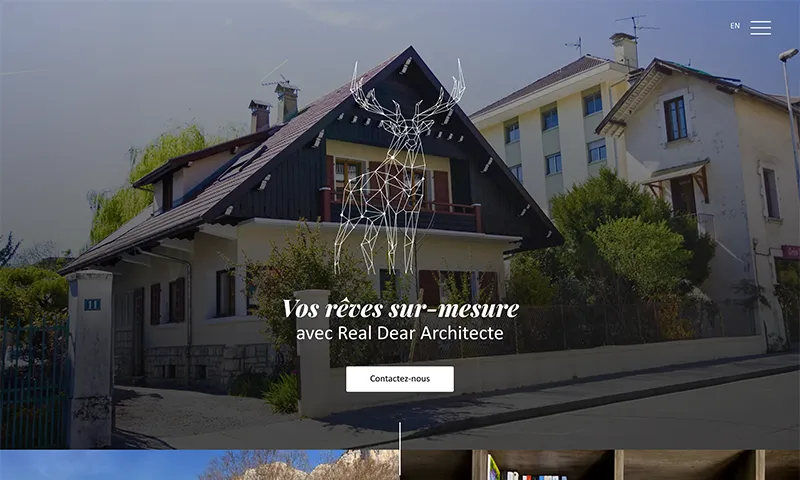 Capture d'écran du site Real Dear Architecte après refonte du site